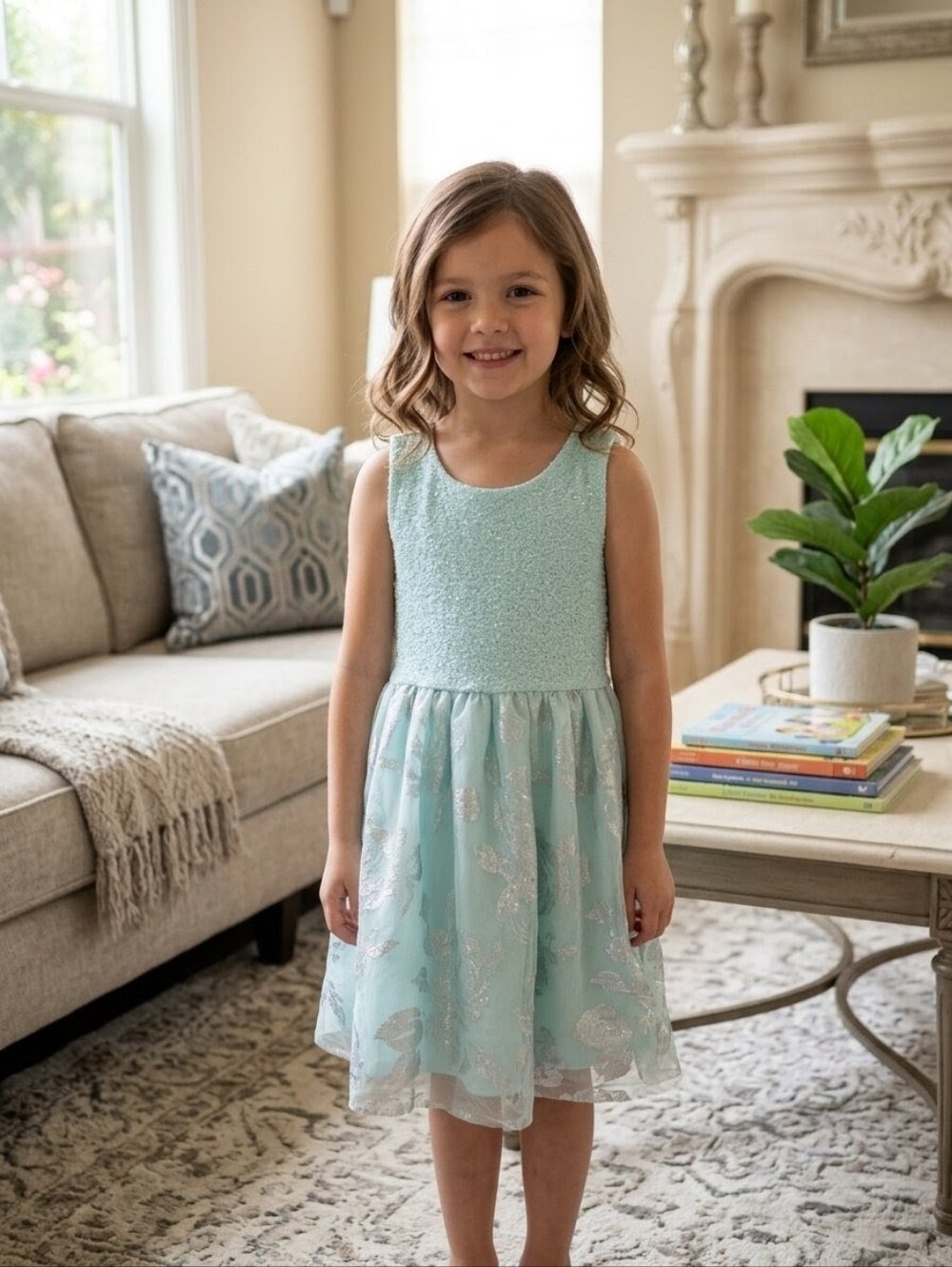 Sparkly Turquoise Party Dress – Size 5/6
